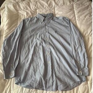 Ralph‎ Lauren Yarmouth Blue Long Sleeve Button Down Oxford Shirt 16 1/2 34/35
